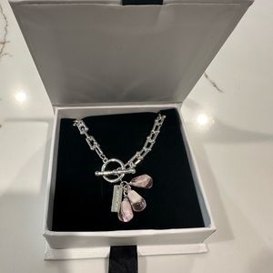 Pomegrante necklace - pendent - white gold plated